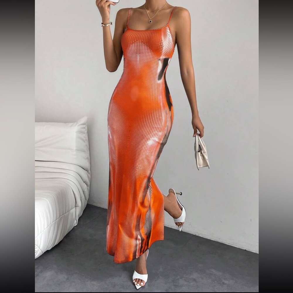 Orange cami dress